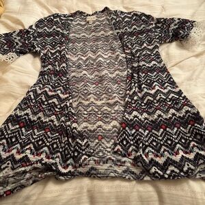 Belle Du Jour Black and White Patterned Cardigan